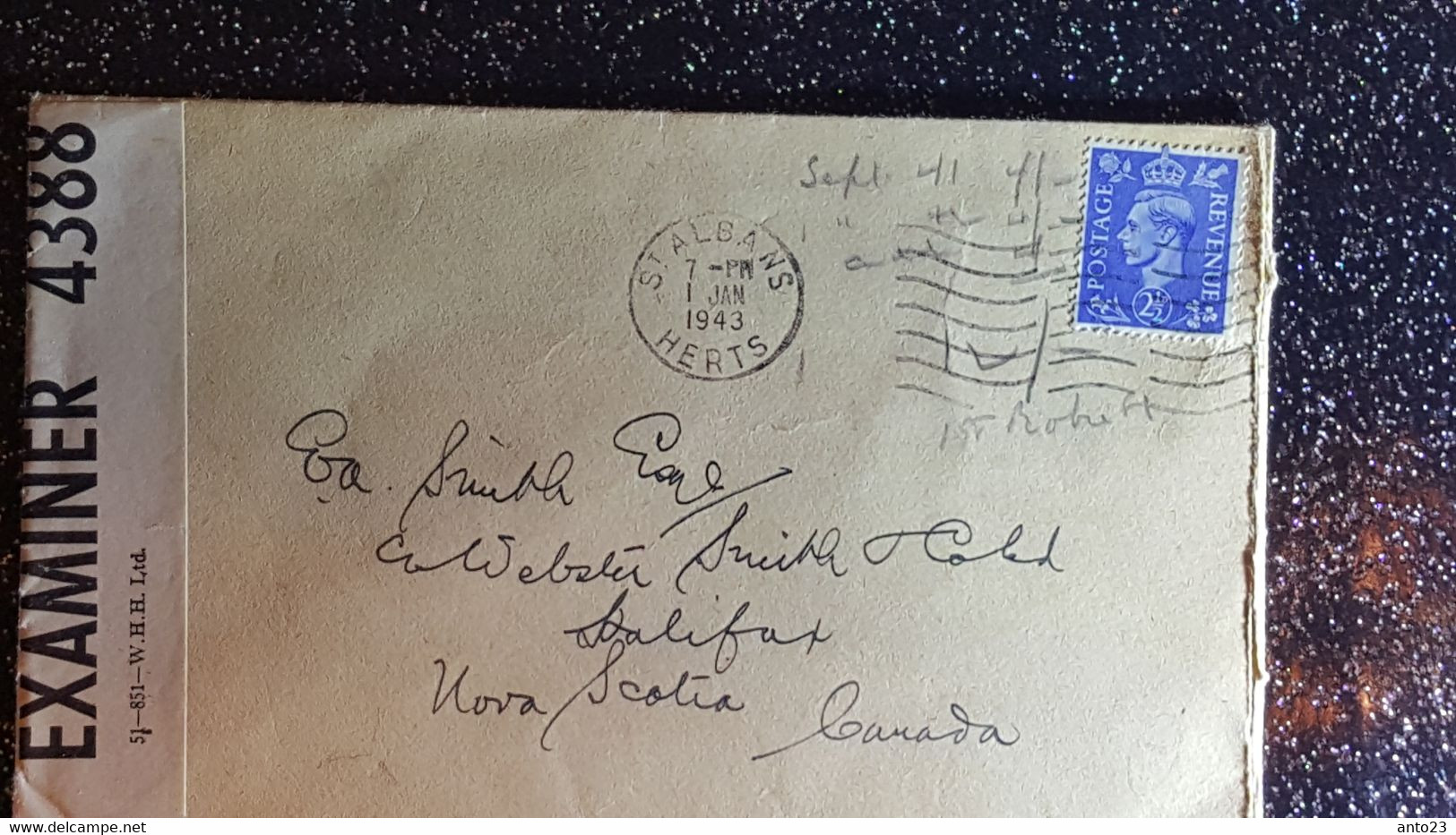 Lettre De St Albans 1943 Great Britain Pour Canada Avec Censure Militaire Examiner 4388 Censors - Ohne Zuordnung