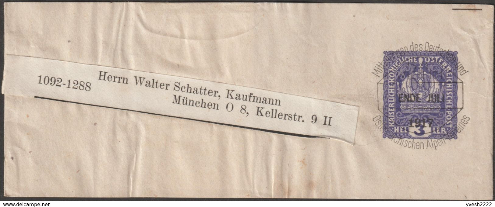 Autriche 1898 à 1920. 16 bandes-journal timbrées sur commande & préoblitérées. Association alpestre germano-autrichienne