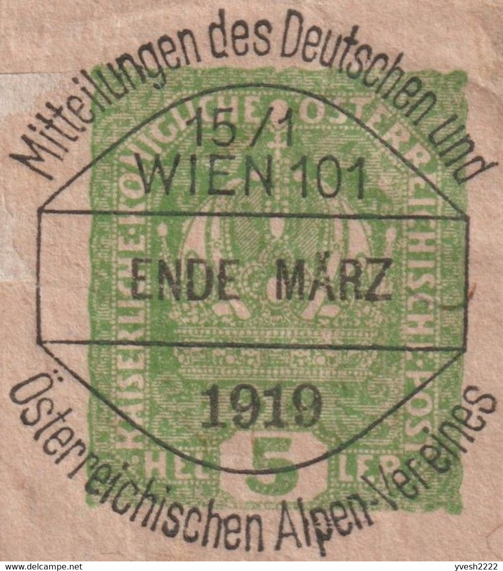 Autriche 1898 à 1920. 16 bandes-journal timbrées sur commande & préoblitérées. Association alpestre germano-autrichienne