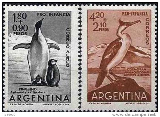 ARGENTINE, Oiseaux, Birds, Pajaros ,  Manchots, Cormoran. Yvert N° 636+ PA 82** MNH - Pinguïns & Vetganzen