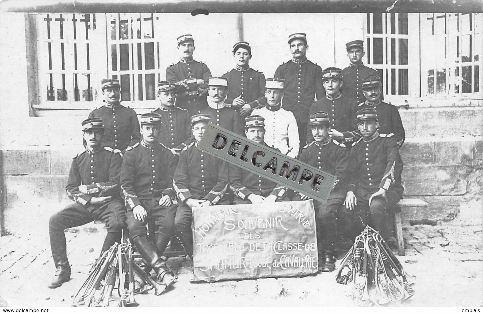 49 - SAUMUR - Carte Photo Groupe De Militaires- Souvenir Des Trompettes De La Classe 08- SAUMUR  Ecole De Cavalerie - Saumur