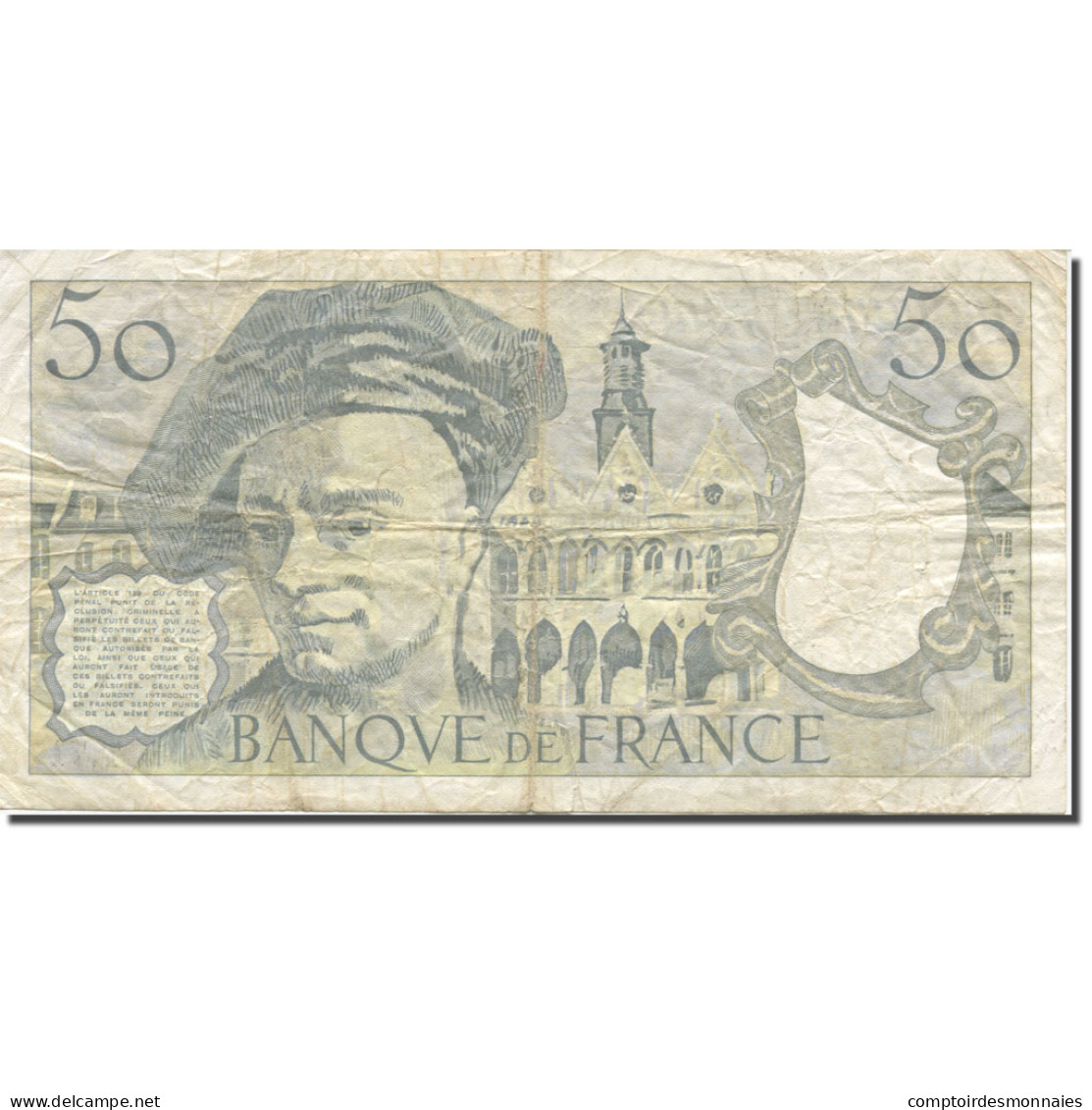 France, 50 Francs, Quentin De La Tour, 1992, TB+, Fayette:67.18, KM:152f - 50 F 1976-1992 ''Quentin De La Tour''