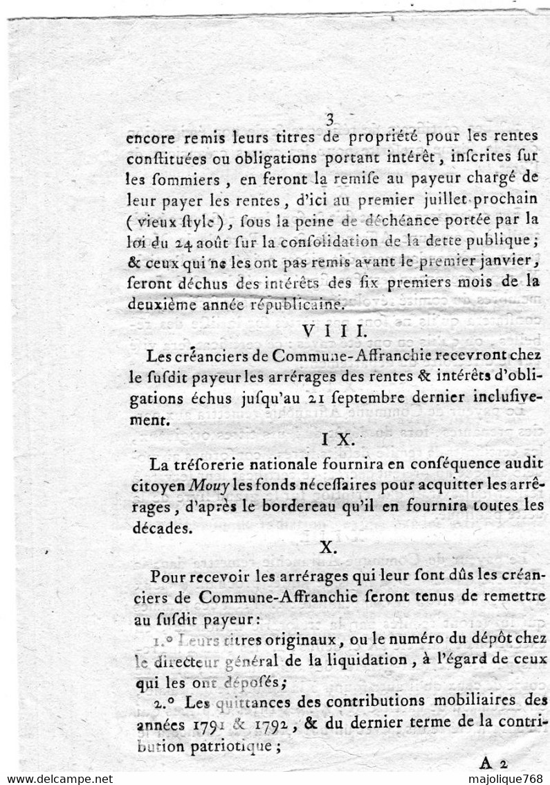 Decret De La Convention Nationale, Du 22e Jour De Pluviose De L'an 2 De La République Française Une & Indivisible . - Décrets & Lois