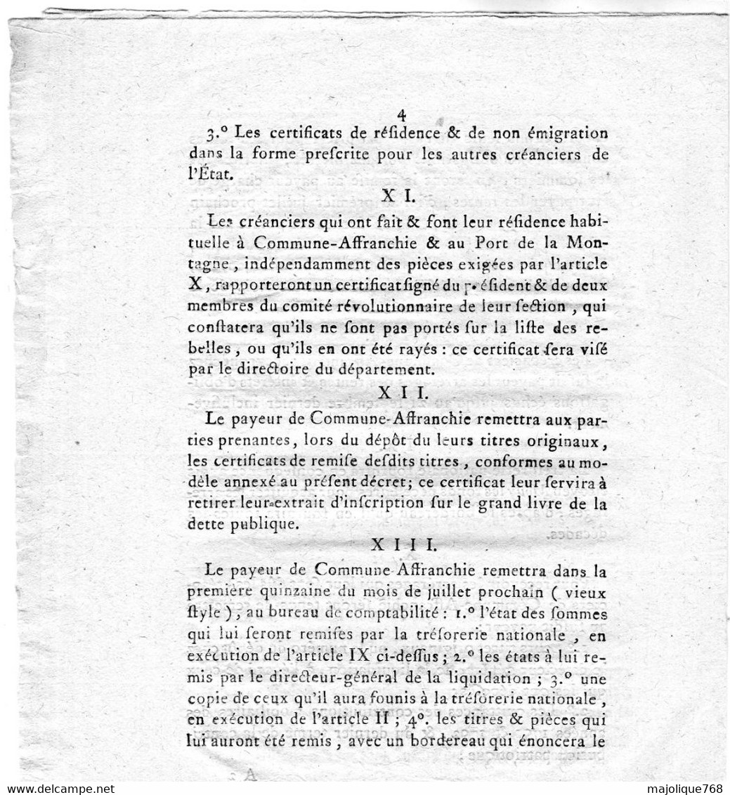 Decret De La Convention Nationale, Du 22e Jour De Pluviose De L'an 2 De La République Française Une & Indivisible . - Décrets & Lois