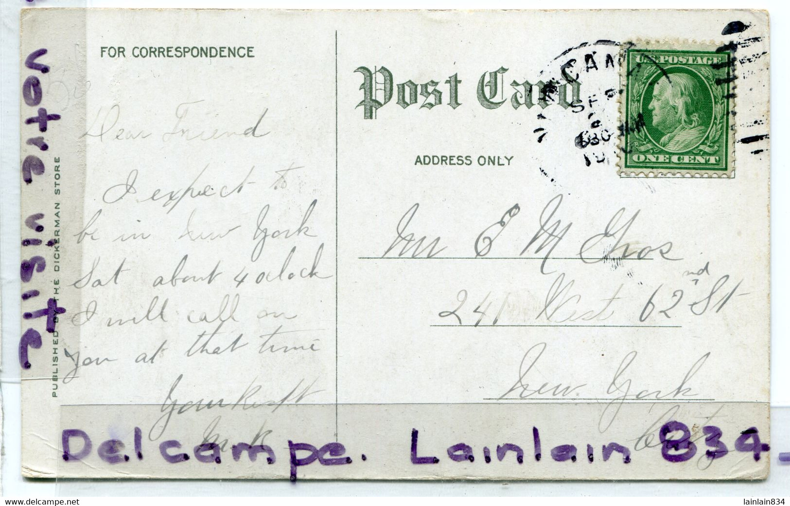 - New Canaan - ( Connecticut ), Réservoir, épaisse, Rare, écrite, Belles Couleurs, 1910, Stamp, BE, Scans. - Autres & Non Classés