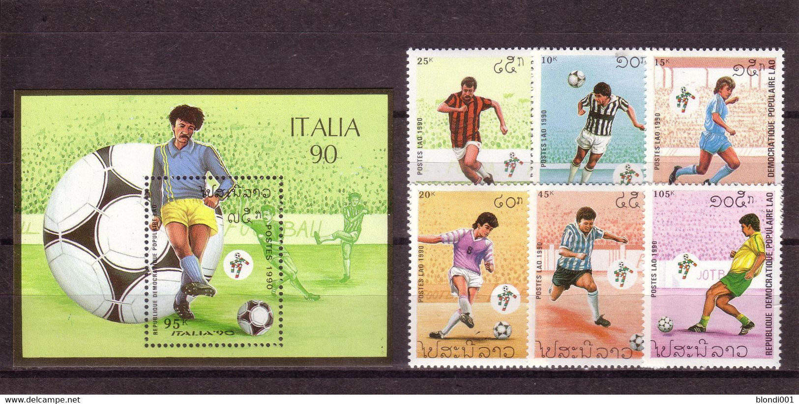 Soccer World Cup 1990 - LAOS - S/S+Set MNH - 1990 – Italie