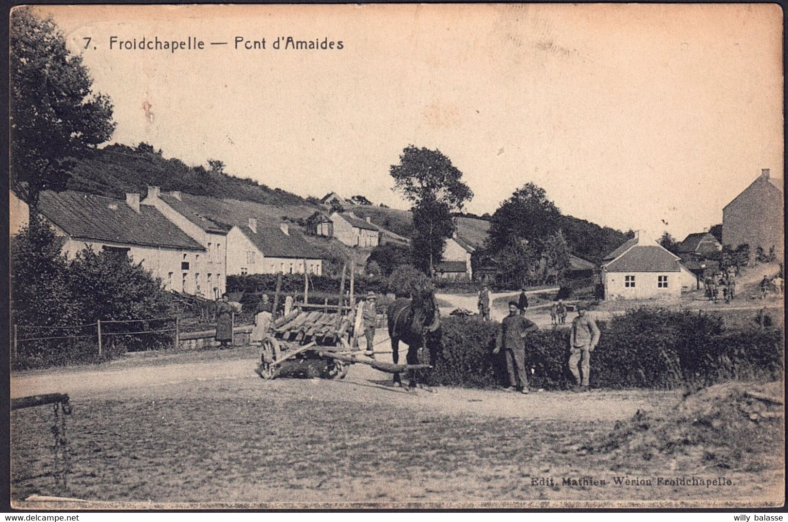 +++ CPA - FROIDCHAPELLE - Pont D'Amaides - Carte Animée - Attelage Cheval  // - Froidchapelle