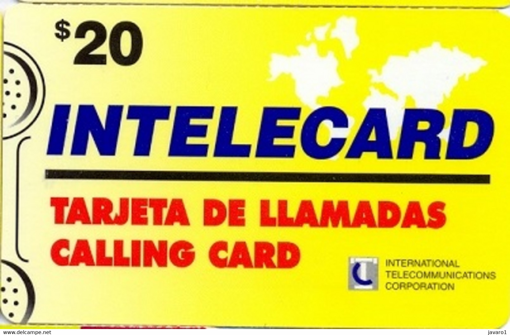 CODETEL-ITC : STD08 $20 INTELECARD Yellow (logo ITC) USED - Dominicana