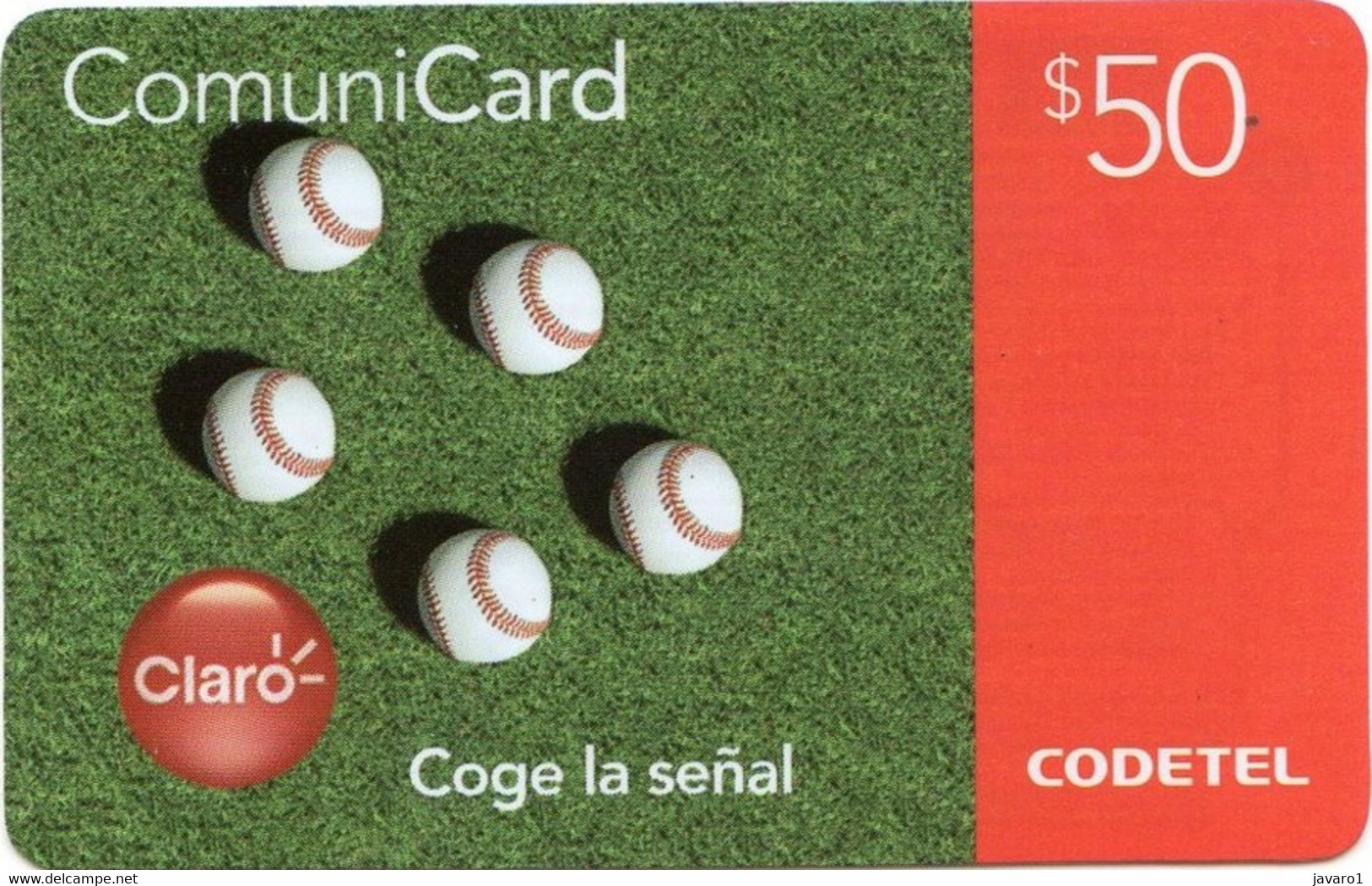 CODETEL-CLARO : CLA009 $ 50 Communicard Baseball USED Exp: 30 DIAS - Dominicaanse Republiek