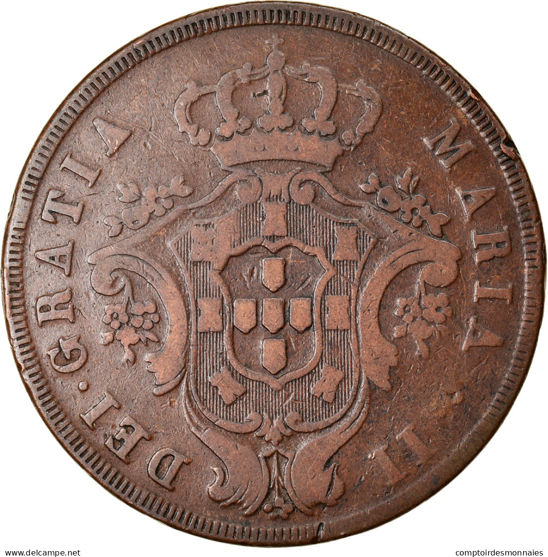 Monnaie, Azores, 20 Reis, 1843, TB+, Cuivre, KM:12 - Azores