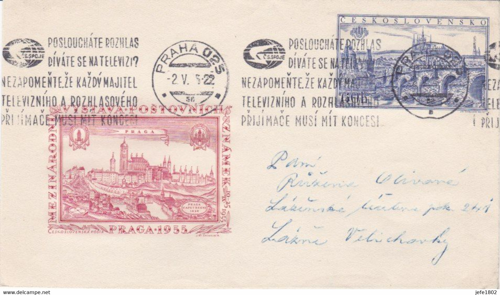 PRAGA 1955 - Views Of The City On Postal Stationery - Omslagen