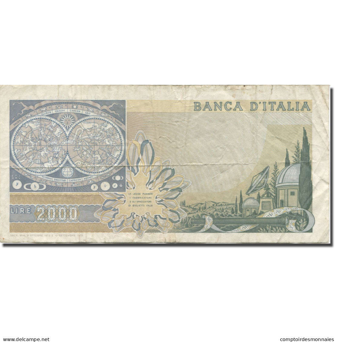 Billet, Italie, 2000 Lire, 1973, 1973-10-08, KM:103a, TTB - 2.000 Lire