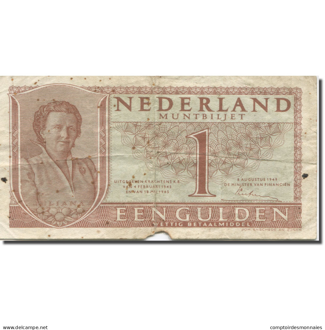 Billet, Pays-Bas, 1 Gulden, 1949, 1949-08-08, KM:72, B - 1 Gulden