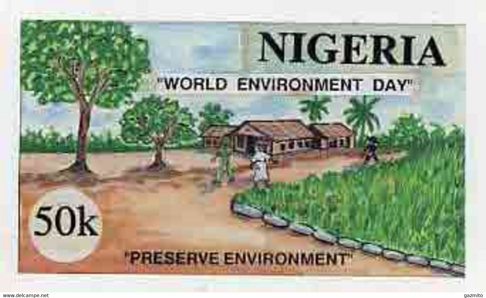 Nigeria 1993, World Environment Day, Original Hand-painted Artwork For 50k Value Showing Small-holding - Agriculture