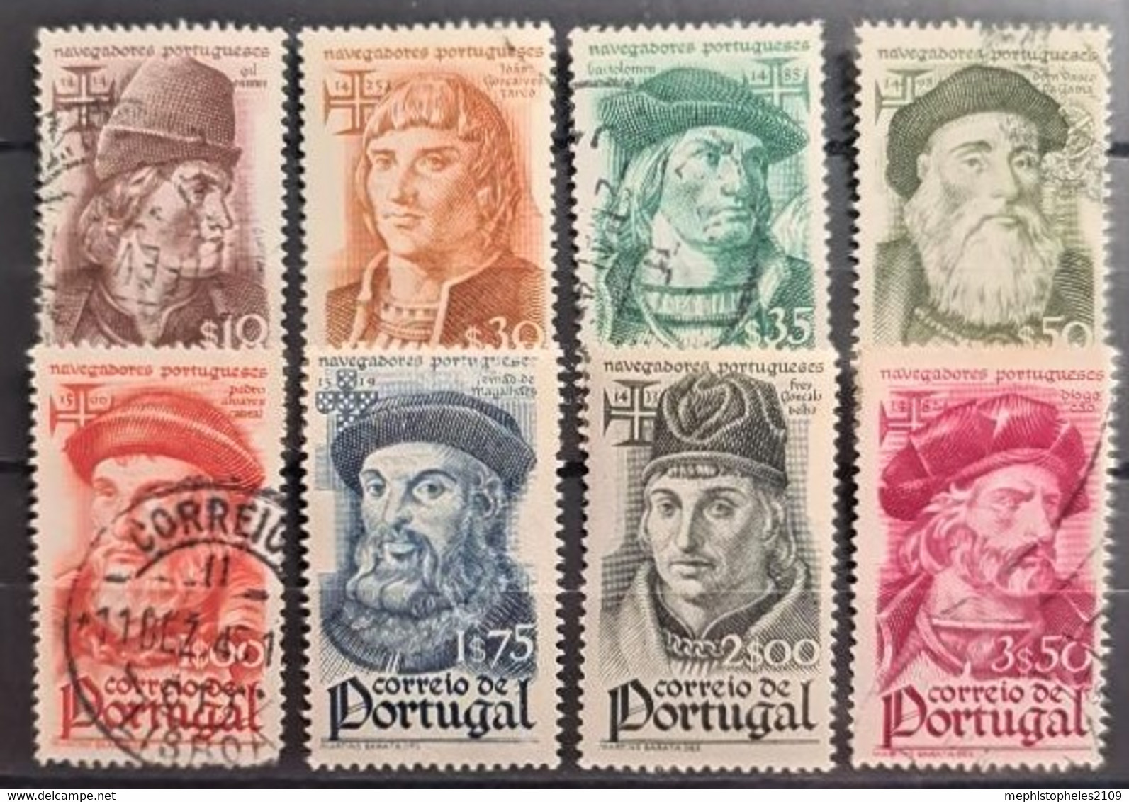 PORTUGAL 1945 - Canceled/MNH- Sc# 642-649 - Navigators - Usati