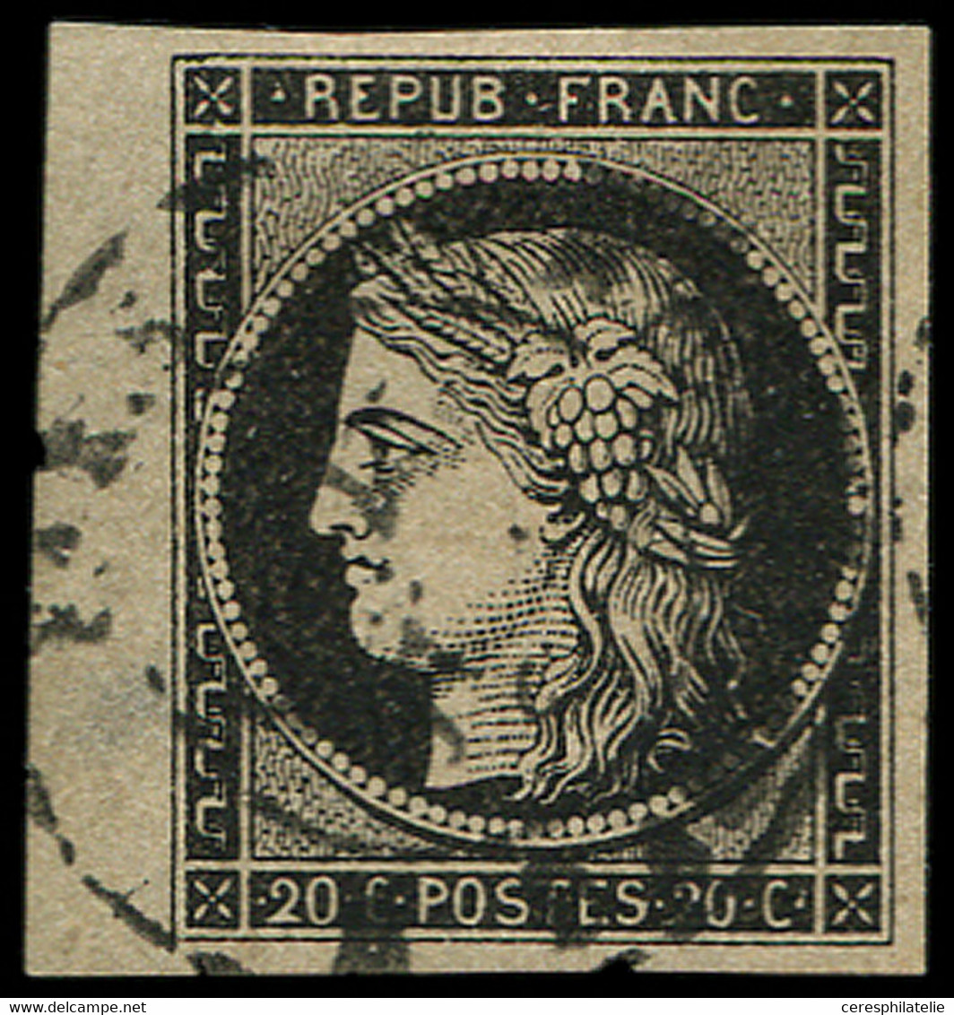 EMISSION DE 1849 - 3    20c. Noir Sur Jaune, Petit Bdf, Obl. Càd T15, TB - 1849-1850 Cérès