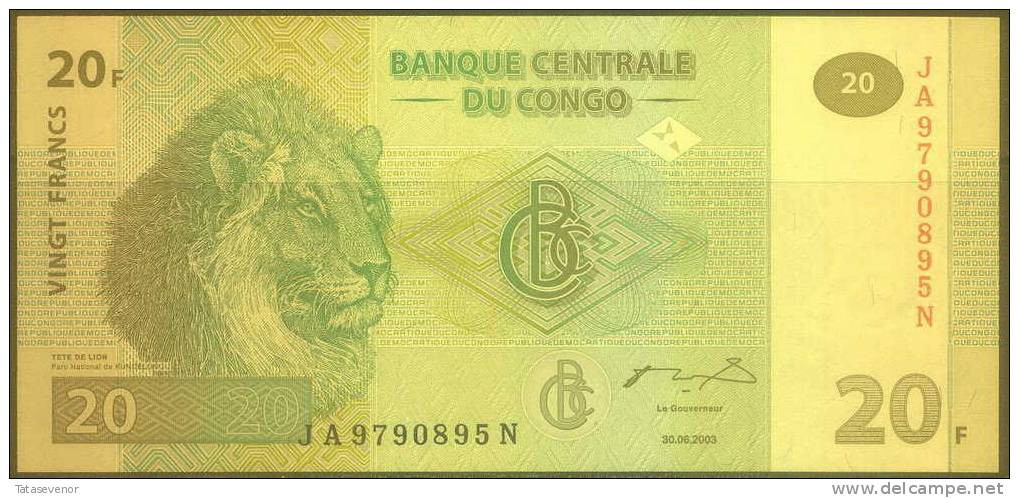 Congo Democratic Republic 20 Fr Note, P94, UNC - Unclassified