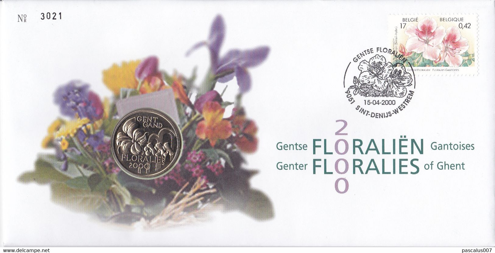 B01-260 Numisletter FDC COB 2904 Fleurs Floralie Floriade Floralies Gantoises X 15-04-2000 9051 Sint Denijs Westrem - Numisletter