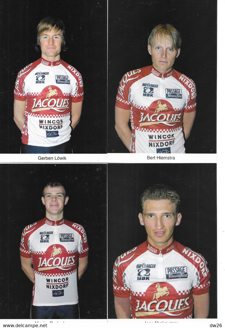 Fiche Sports: Cyclisme, Equipe Professionnelle Chocolade Jacques-Wincor (Belgique) Année 2002 - 24 Fiches Avec Publicité - Sport