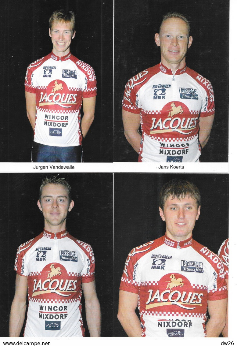 Fiche Sports: Cyclisme, Equipe Professionnelle Chocolade Jacques-Wincor (Belgique) Année 2002 - 24 Fiches Avec Publicité - Sport