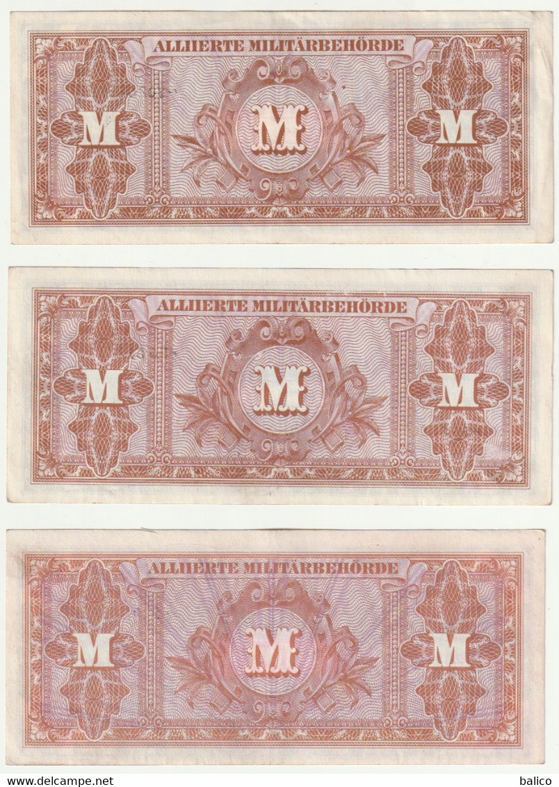 Lot De 3 Billets - Allemagne - 20 Mark - 50 Mark - 100 Mark - 1945/49 Occupation Des Alliés Lot De 3 Billets - Allemagne - Other & Unclassified