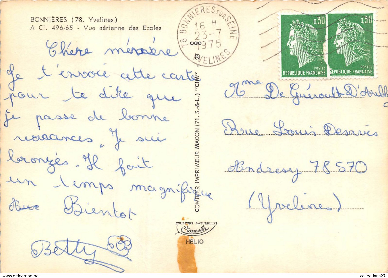 78-BONNIERES- VUE AERIENNE DES ECOLES - Bonnieres Sur Seine