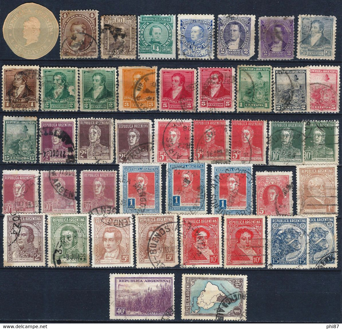 ARGENTINE - TIMBRES OBLITÉRÉS ANNÉES ENTRE 1867/1935 - Colecciones & Series