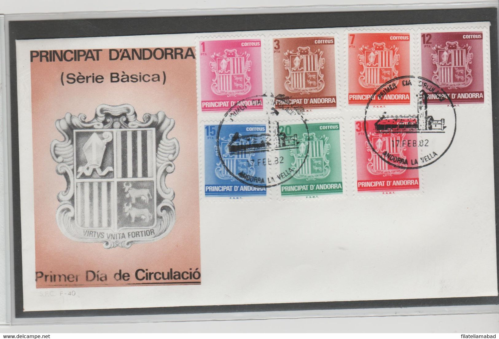 ANDORRA C. ESPAÑOL SOBRE PRIMER DIA Y CARTA MÁXIMA SERIE BÁSICA 1882  (E.S.G.F.) - Other & Unclassified