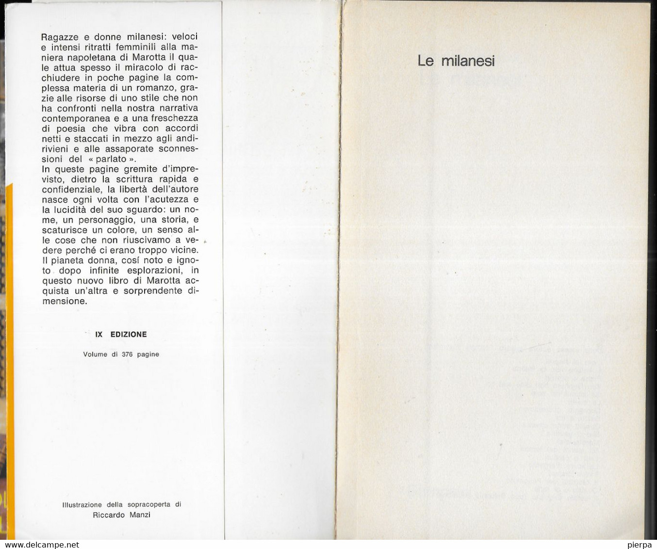 LE MILANESI - GIUSEPPE MAROTTA - IX EDIZIONE BOMPIANI 1969 - PAG 368 - FORMATO 12X21 - USATO OTTIMO STATO - Novelle, Racconti