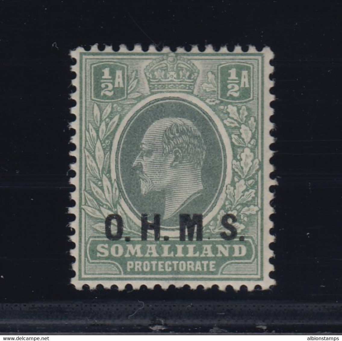 Somaliland Protectorate, SG O10a (Sc O11a), MLH "No Stop After M" Variety - Somaliland (Herrschaft ...-1959)