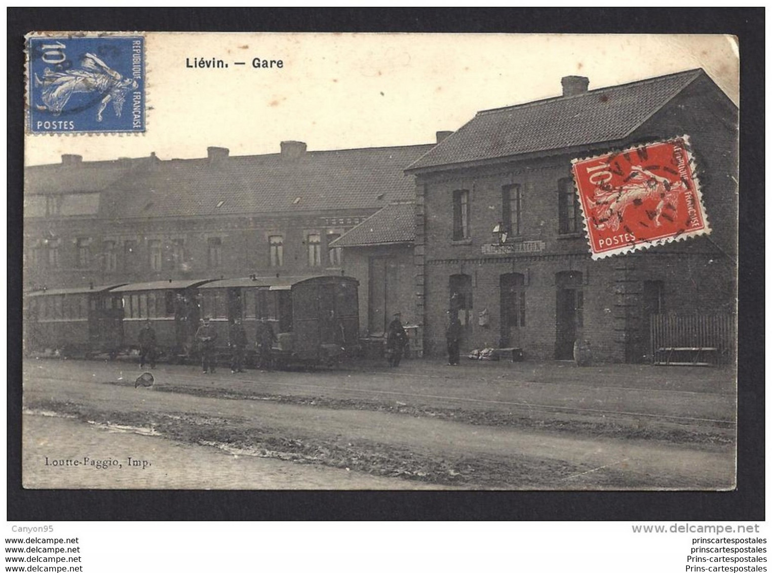 CPA 62 Lievin La Gare Station Et Le Train Tramway Ligne De Lens à Frevent - Lievin