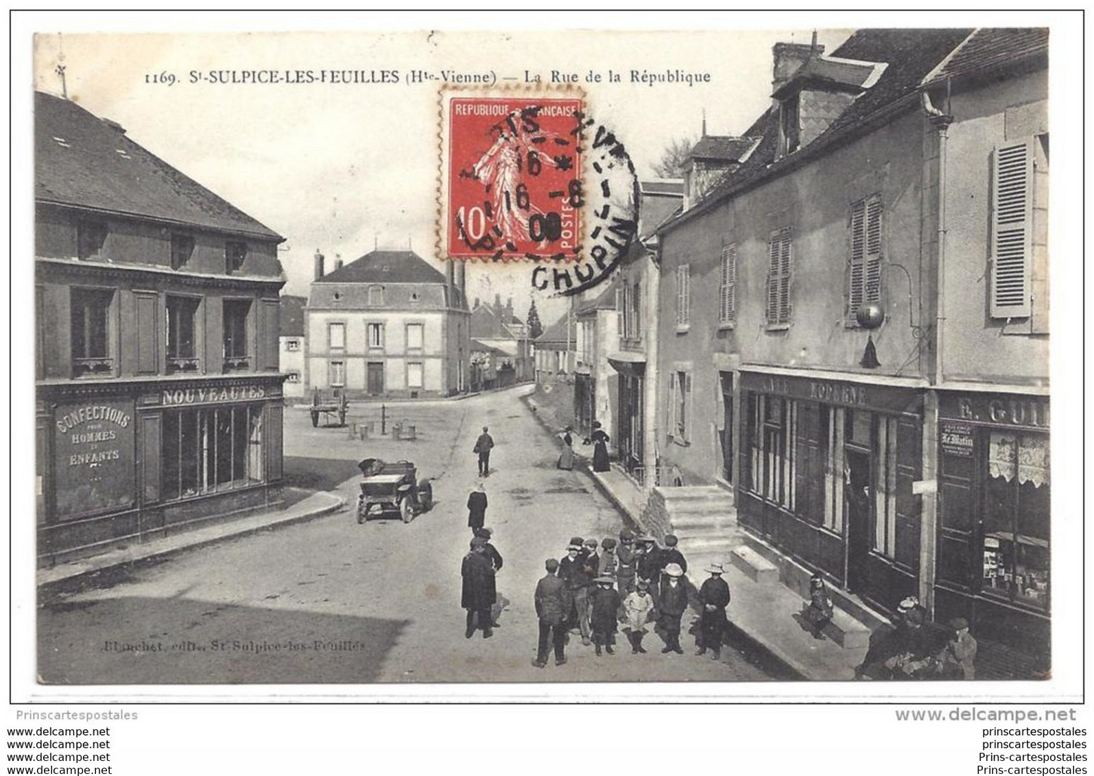 CPA 87 Saint Sulpice Les Feuilles La Rue De La Republique - Saint Sulpice Les Feuilles