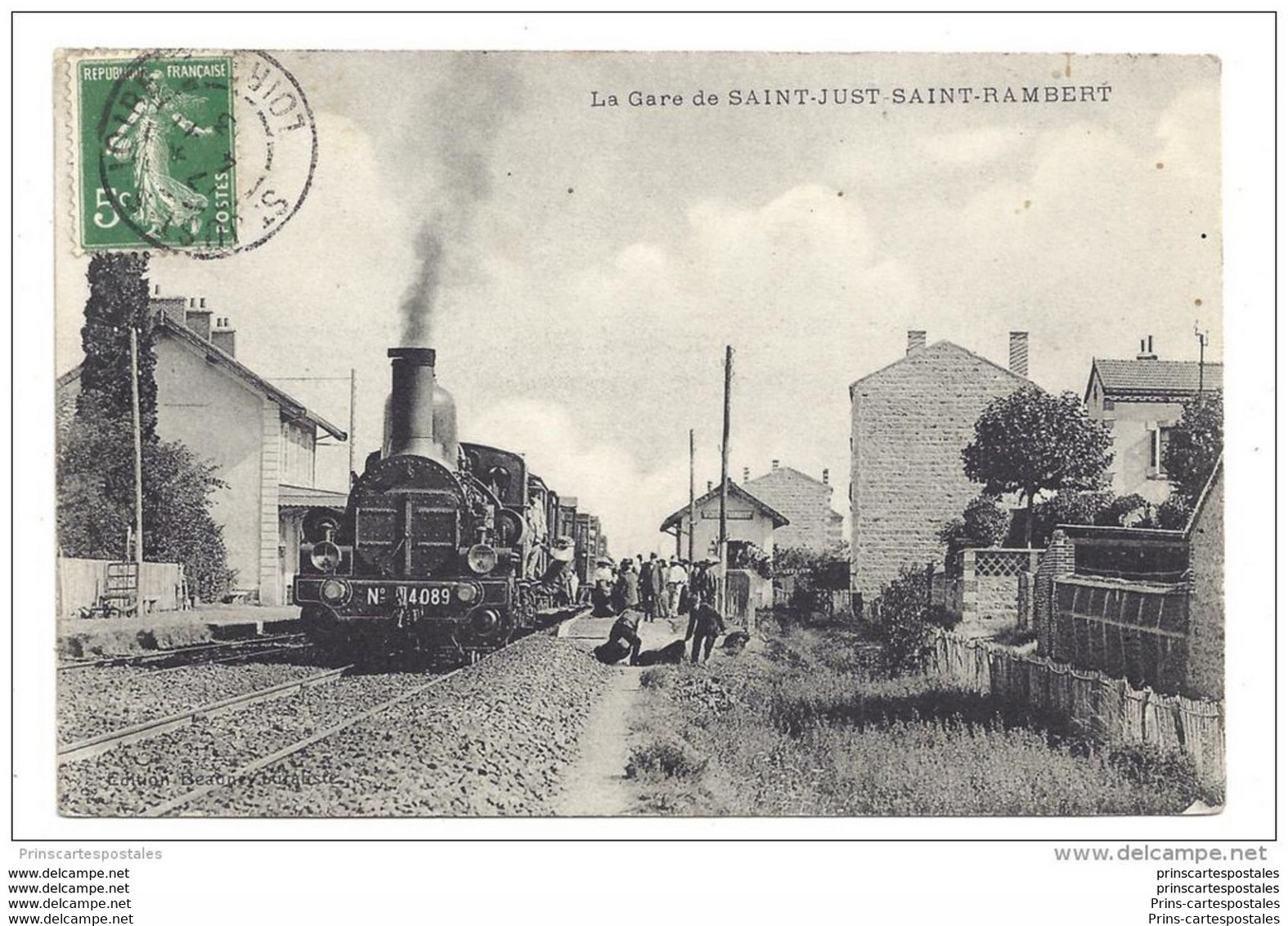 CPA 42 Saint Just Saint Rambert La Gare Et Le Train - Saint Just Saint Rambert