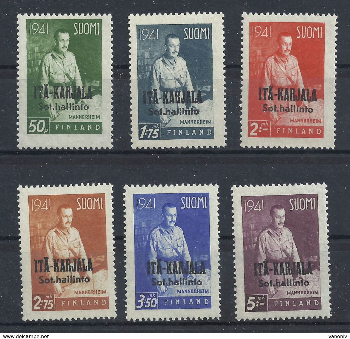 Finnland Ostkarelien 22/27 ** - Local Post Stamps