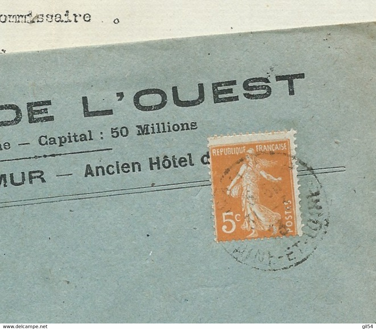 Yvert N° 158 Sur LAC Obl. Saumur 31/03/1923 , Au Tarif Imprimé Du 1/04/1920 Au 24/03/1924  -  Aoa19801 - Lettres & Documents