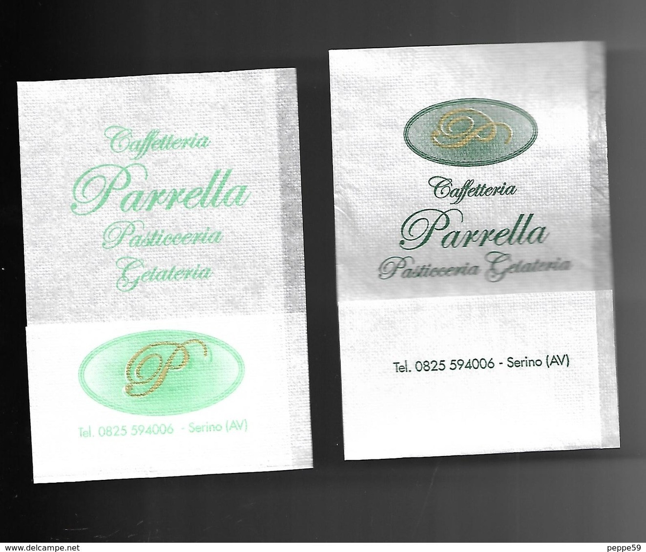 2 Tovagliolini Da Caffè - Caffè Parrella Serino ( Avellino ) - Company Logo Napkins