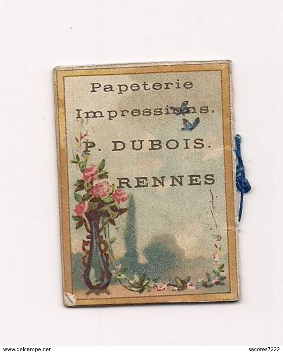 PETIT CALENDRIER AGENDA BIJOU - 1883 - PAPETERIE DUBOIS à Rennes -Appt à De KERVERS - + PLAN DE TABLE Baronne De SERRET - Tamaño Pequeño : ...-1900