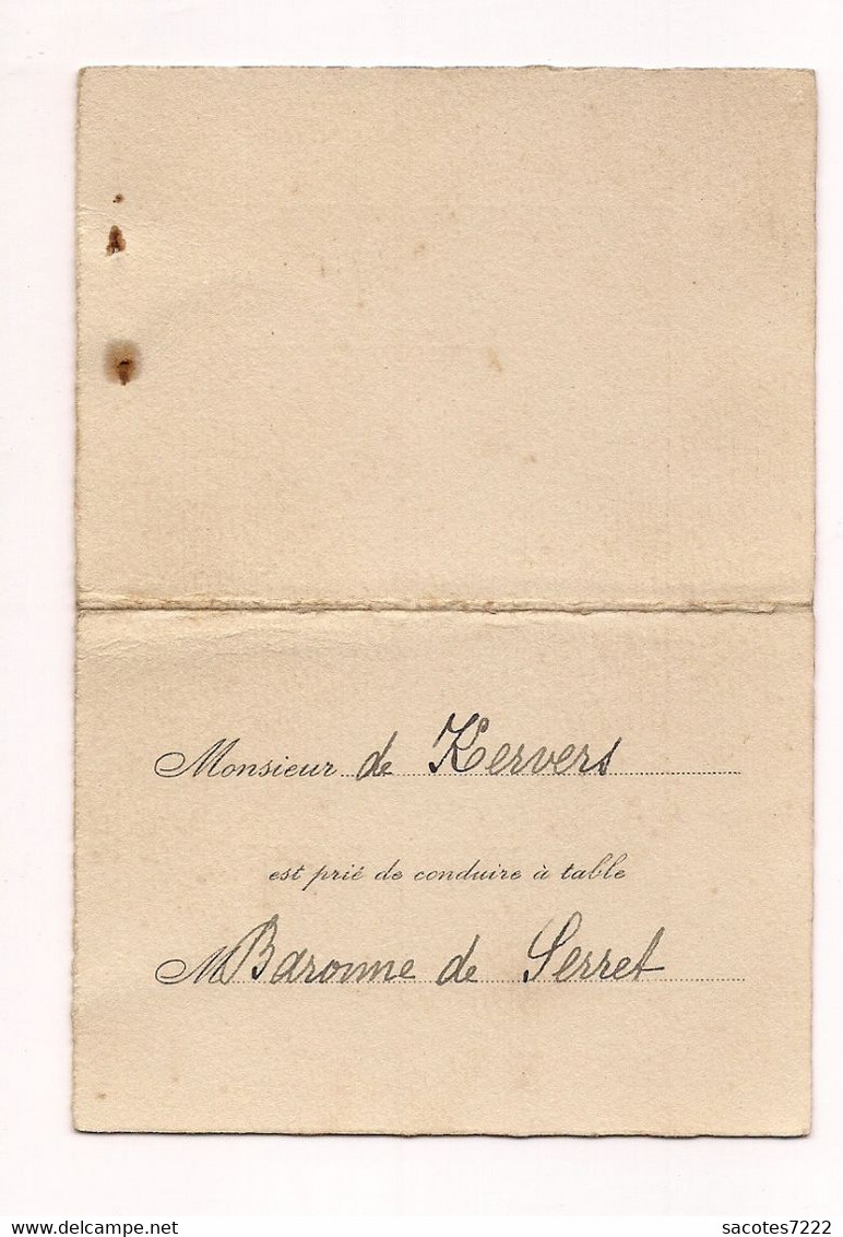 PETIT CALENDRIER AGENDA BIJOU - 1883 - PAPETERIE DUBOIS à Rennes -Appt à De KERVERS - + PLAN DE TABLE Baronne De SERRET - Kleinformat : ...-1900