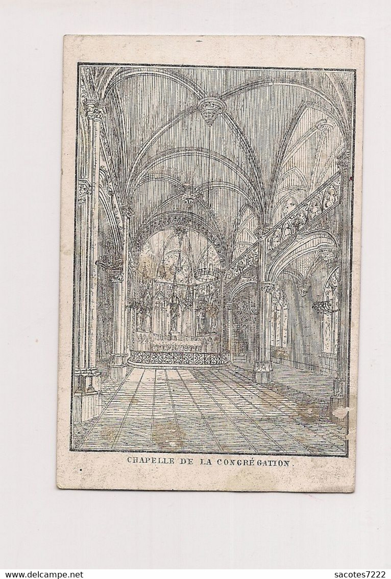 RARE CALENDRIER 1868 - Chapelle De La Congrégation - - Tamaño Pequeño : ...-1900