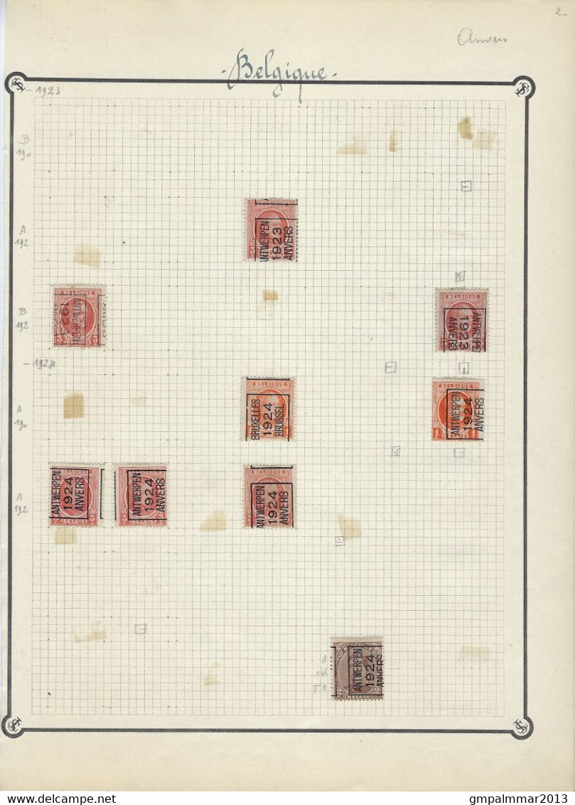 Lot TYPO Voorafgestempeld ANVERS Met RIJKSWAPEN , ALBERT I  , HOUYOUX En PELLENS ; Staat Zie 10 Scans ! LOT 287 - Andere & Zonder Classificatie