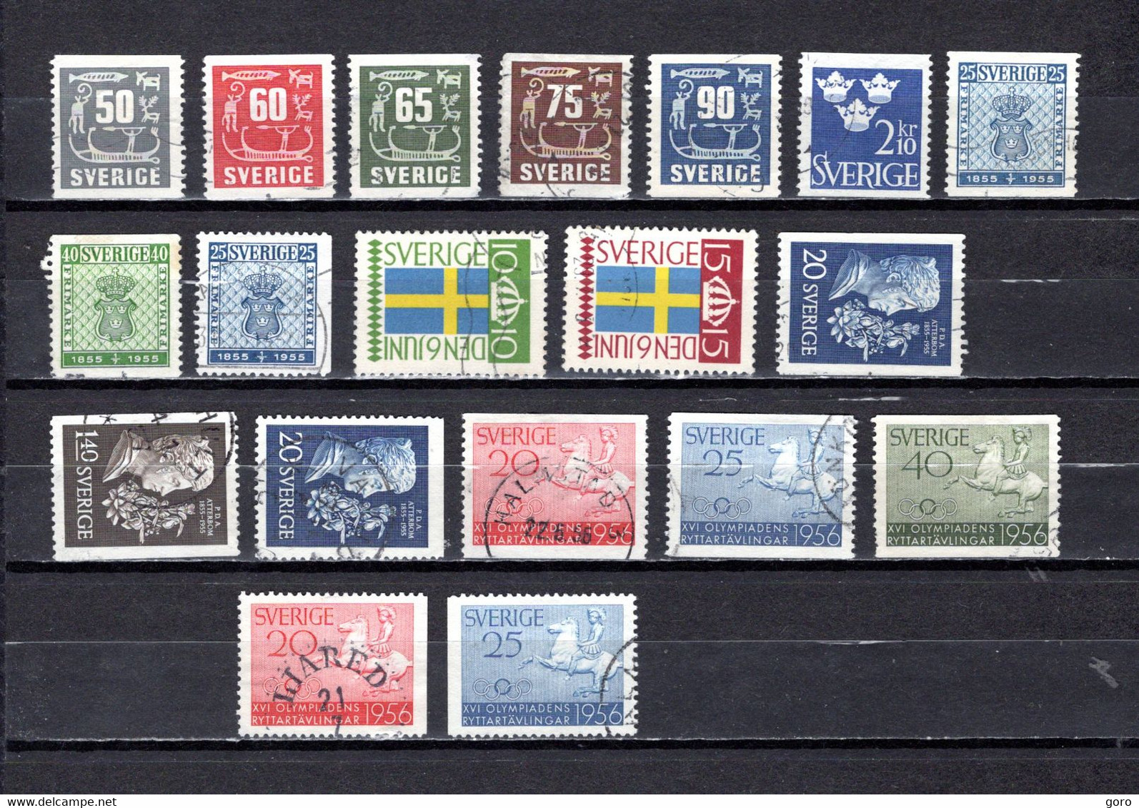 Suecia   1954-56  .-   Y&T  Nº   389-393-394-395/396-395a-397/398-404/405-404a-406/408-406a/407a - Sonstige & Ohne Zuordnung