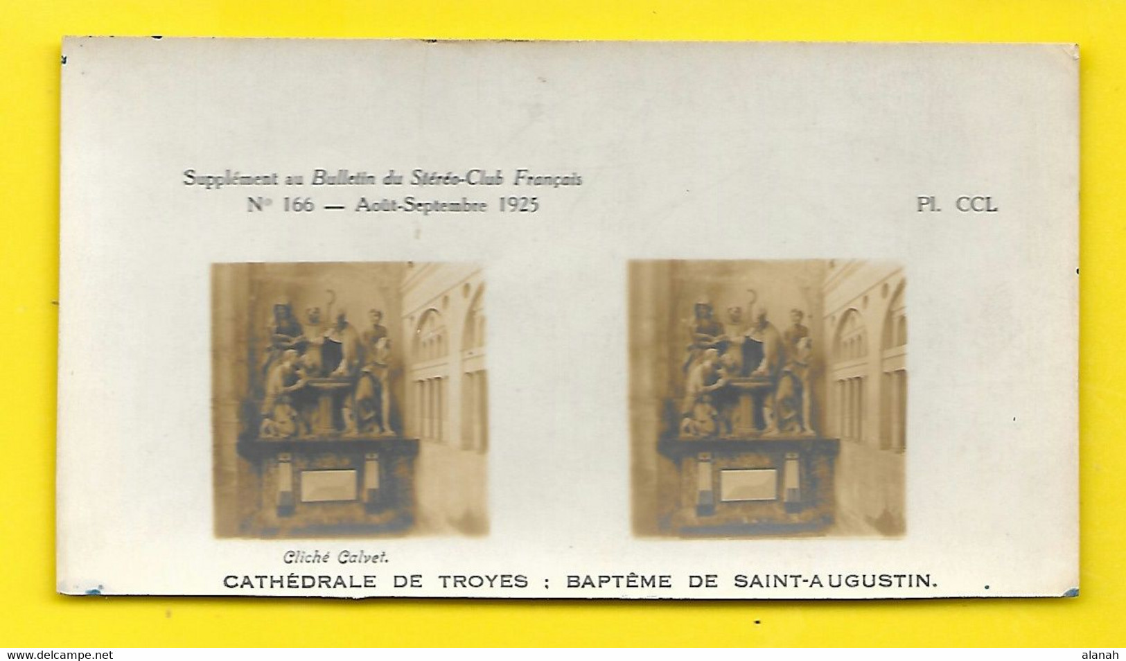 Vues Stéréos TROYES Cathédrale Baptême De St Augustin (Calvet) - Stereoscopio