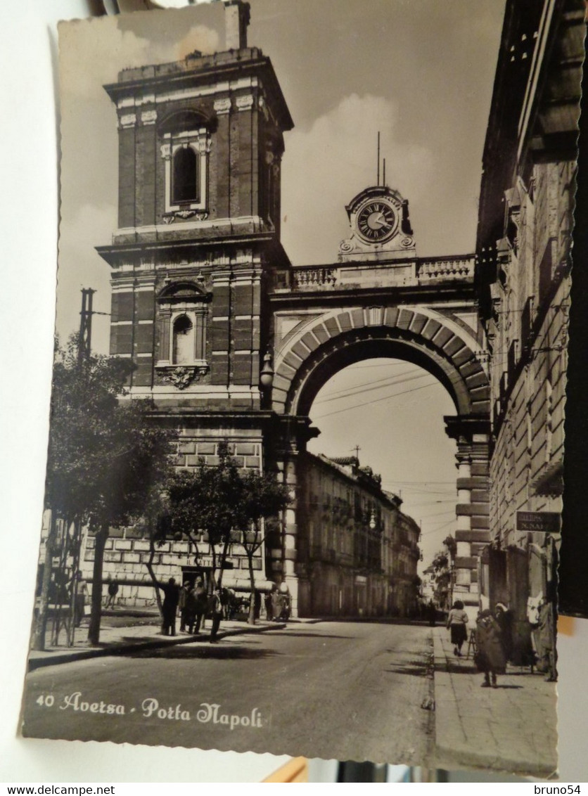 Cartolina Aversa Prov Caserta Porta Napoli 1954 - Aversa