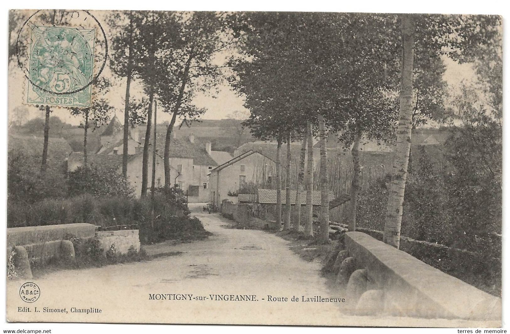 Montigny Sur Vingeanne : Route De LaVilleneuve (Editeur L. Simonet - Photo AB&C, Nancy) - Other & Unclassified