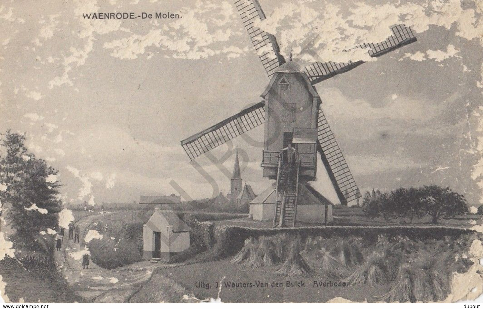 Postkaart-Carte Postale -WAANRODE - De Molen - Waenrode - Zeer Zeldzaam!! (staat !!)(C350) - Kortenaken