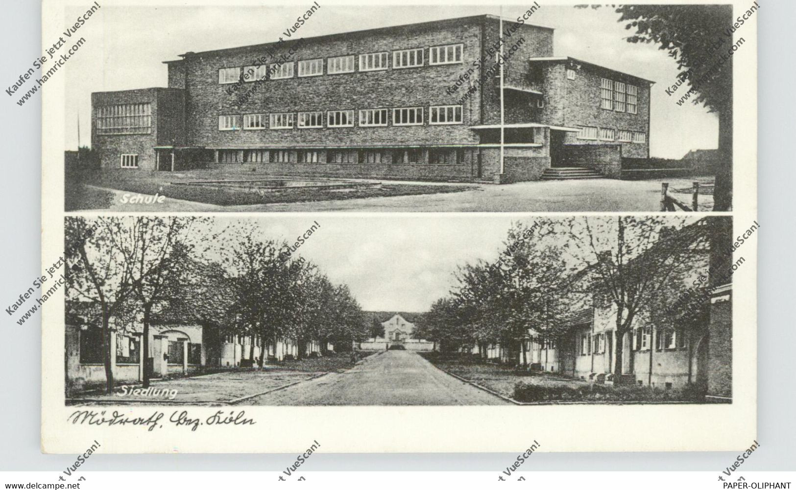 5014 KERPEN - MÖDRATH, Siedlung, Schule, 193... Rücks. Klebereste - Kerpen