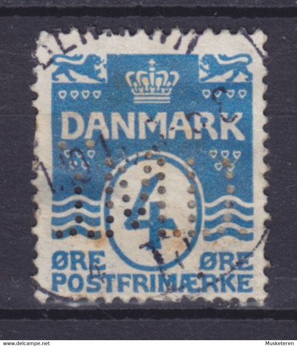Denmark Perfin Perforé Lochung (I09,5) 'I.M.D.' Indre Mission Danmark 1917, Mi. 45 B   4 Øre ERROR Variety 'Broken Paw' - Plaatfouten En Curiosa