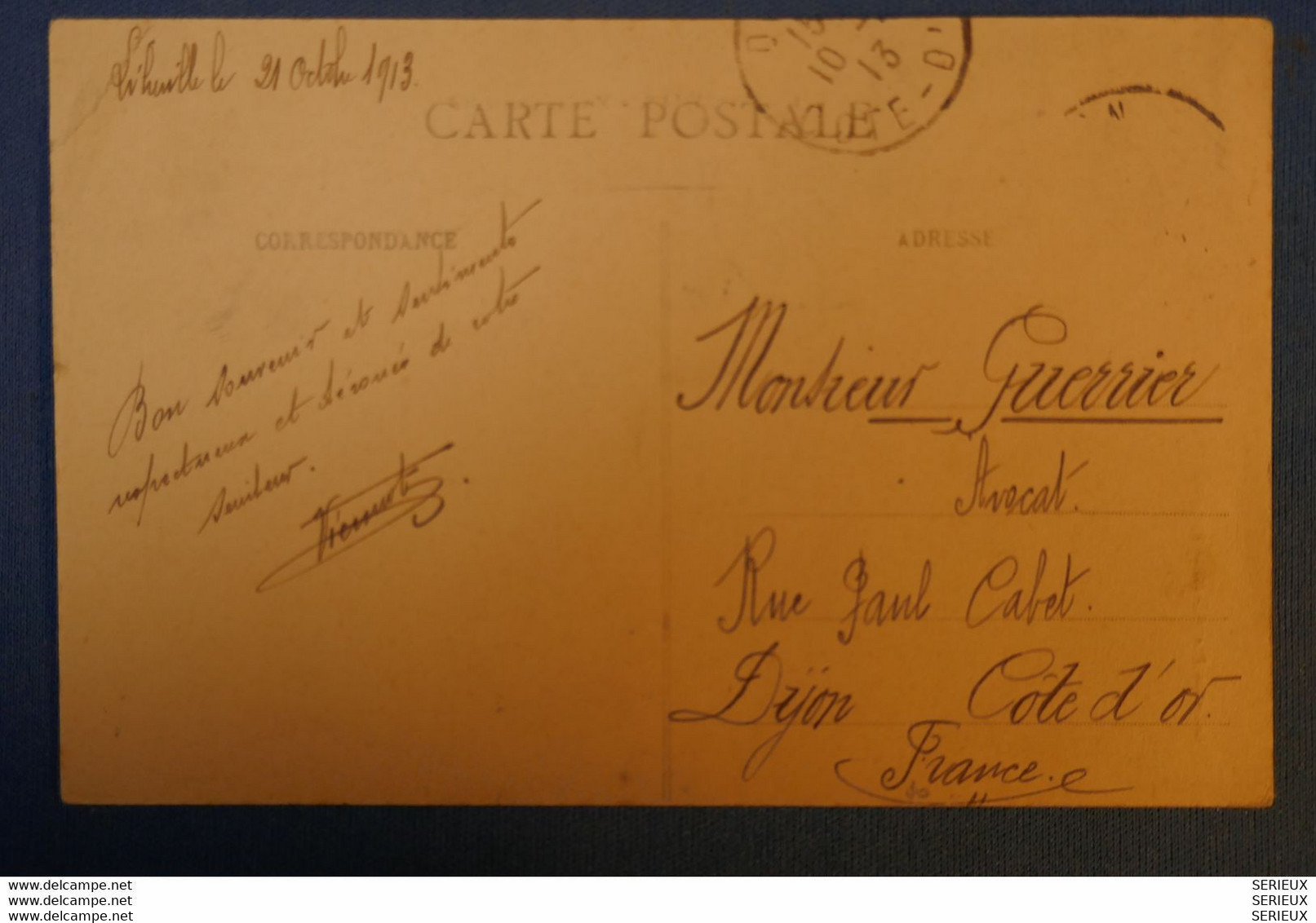 F4 GABON BELLE CARTE 1913 LIBREVILLE POUR DIJON FRANCE + SURCHARGES+ AFFRANCHISSEMENT PLAISANT - Covers & Documents