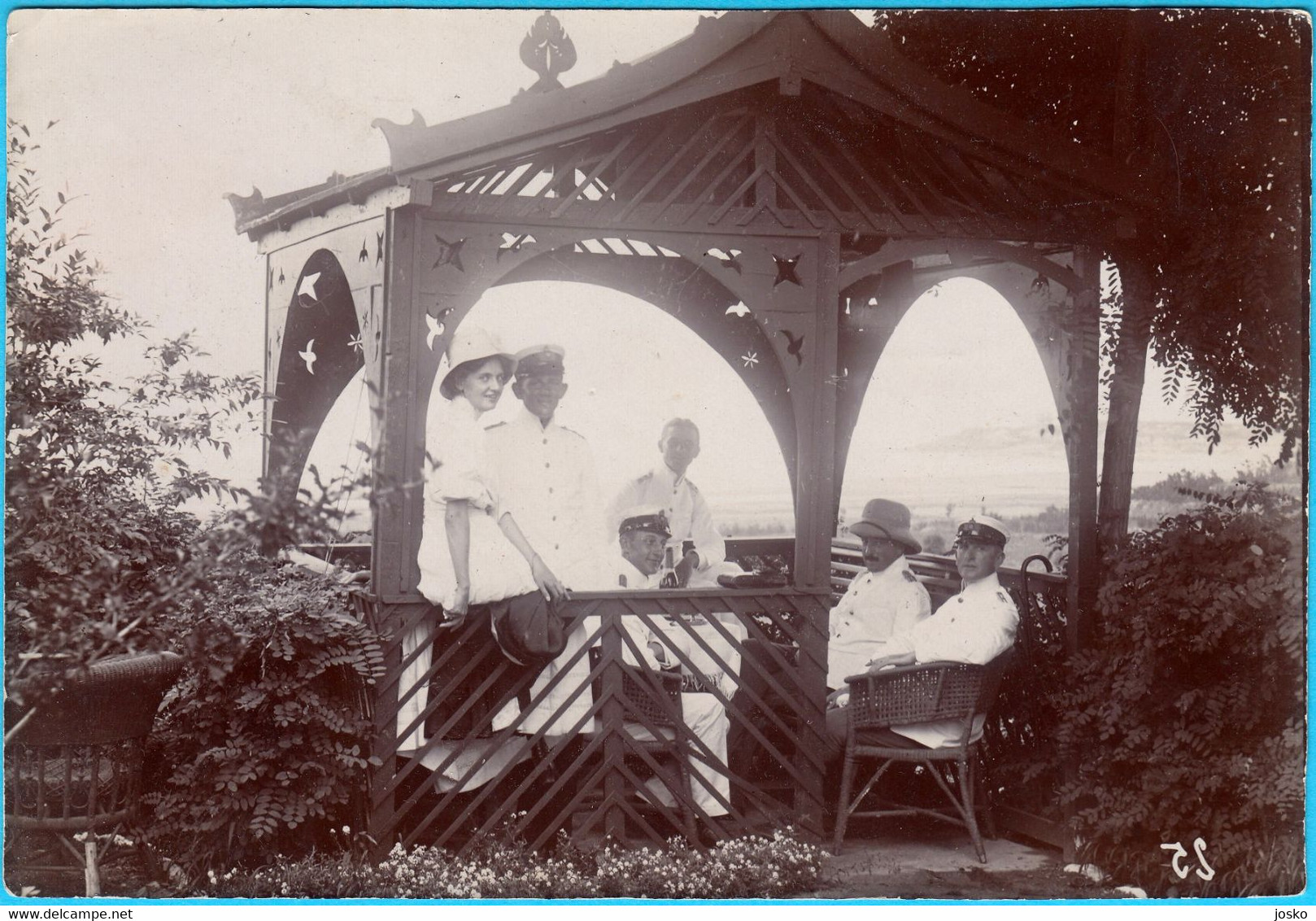 GERMAN OFFICIERS IN CHINA - TSINGTAU (Kiautschou Bay) 1908. Old Photo * Germany Navy Deutschland Marine Qingdao Tsingtao - Bateaux