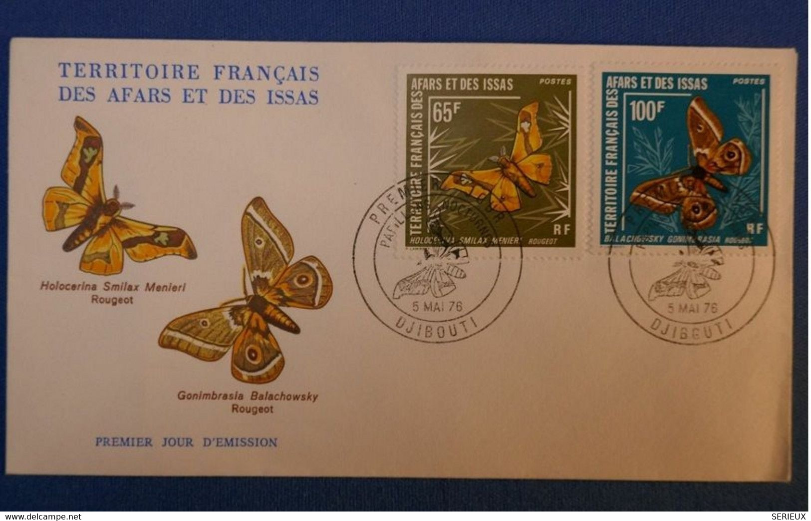 407 TERR FRANCAIS AFFARS ET ISSAS BELLE LETTRE 1976 DJIBOUTI 100 F + 65 F +AFFRANCHISSEMENT PLAISANT - Lettres & Documents